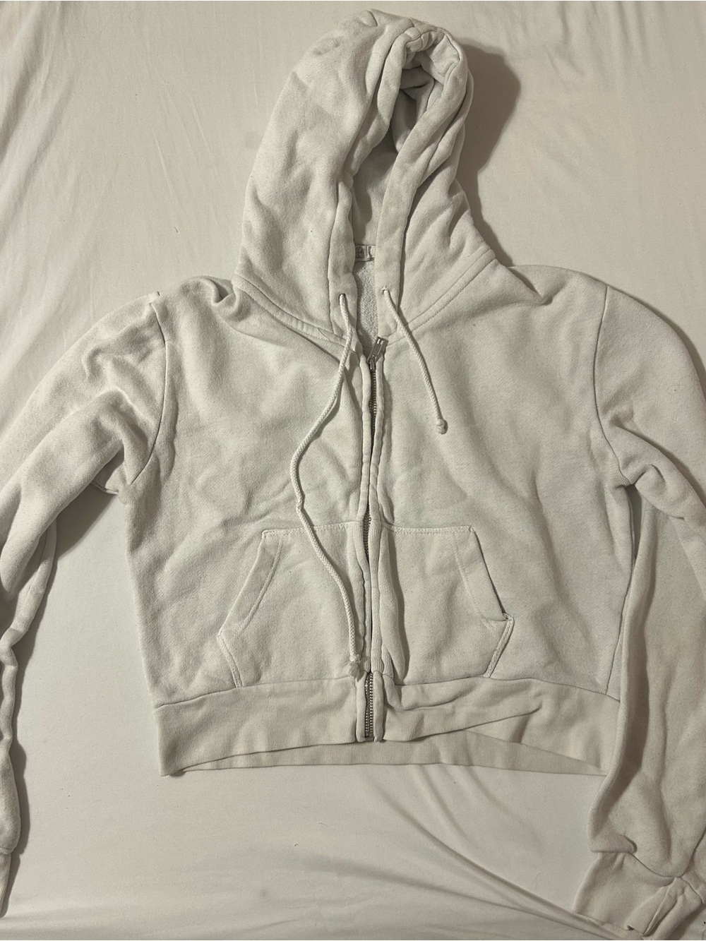 Brandy Melville Off-White Full Zip Hoodie